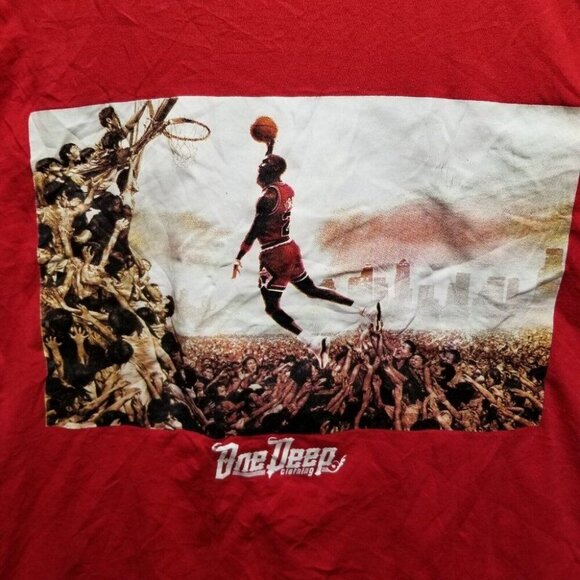 One Deep Clothing Shaka Active Michael Jordan Red Shirt - Picture 2 of 10
